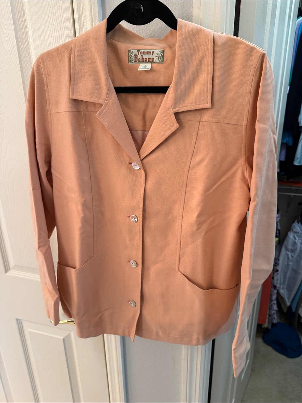 Tommy Bahama Women's Peach Button-Front Blazer